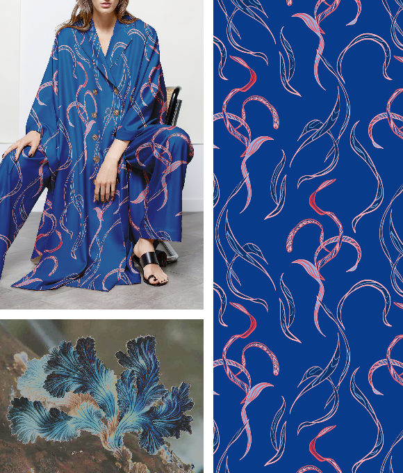 Flores del Océano" en la Serie de Diseños