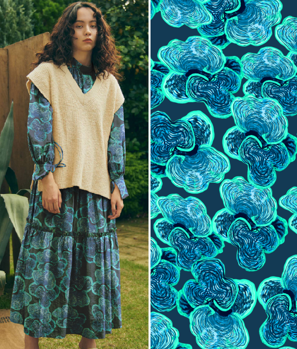 Flores del Océano" en la Serie de Diseños