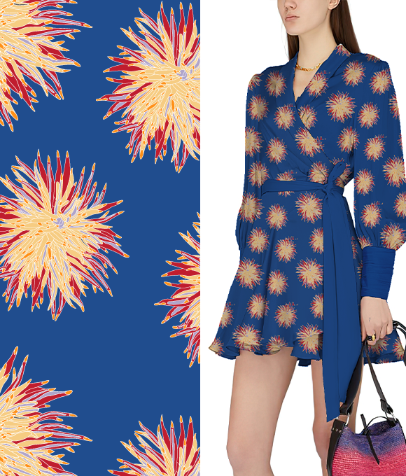 Flores del Océano" en la Serie de Diseños