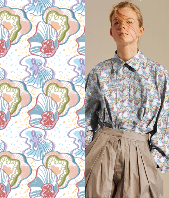 Flores del Océano" en la Serie de Diseños