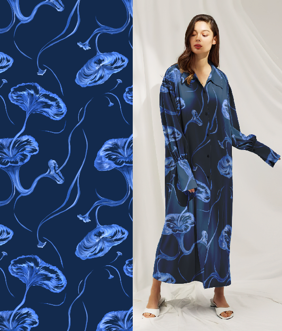 Flores del Océano" en la Serie de Diseños