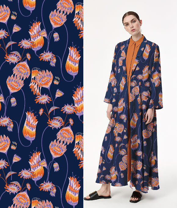 Flores del Océano" en la Serie de Diseños