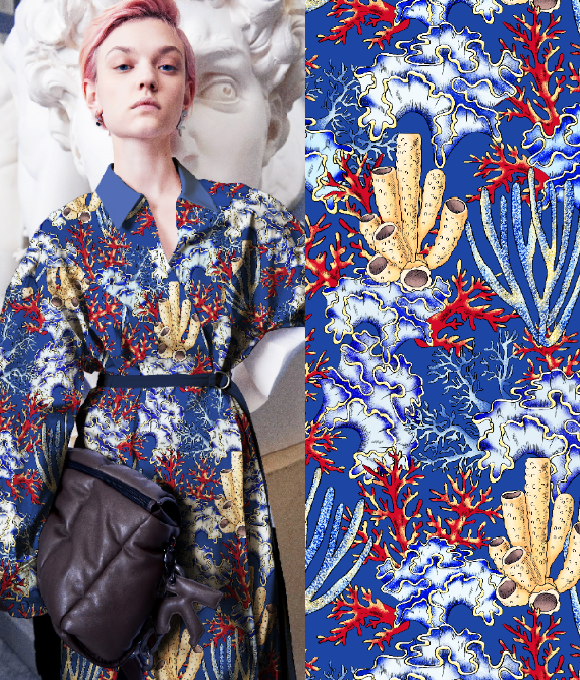 Flores del Océano" en la Serie de Diseños