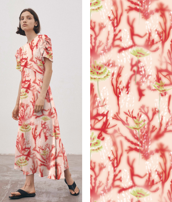 Flores del Océano" en la Serie de Diseños