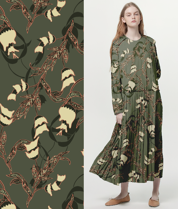 Flores del Océano" en la Serie de Diseños