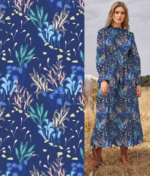 Flores del Océano" en la Serie de Diseños