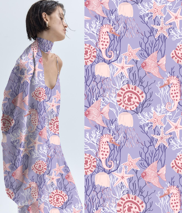 Flores del Océano" en la Serie de Diseños