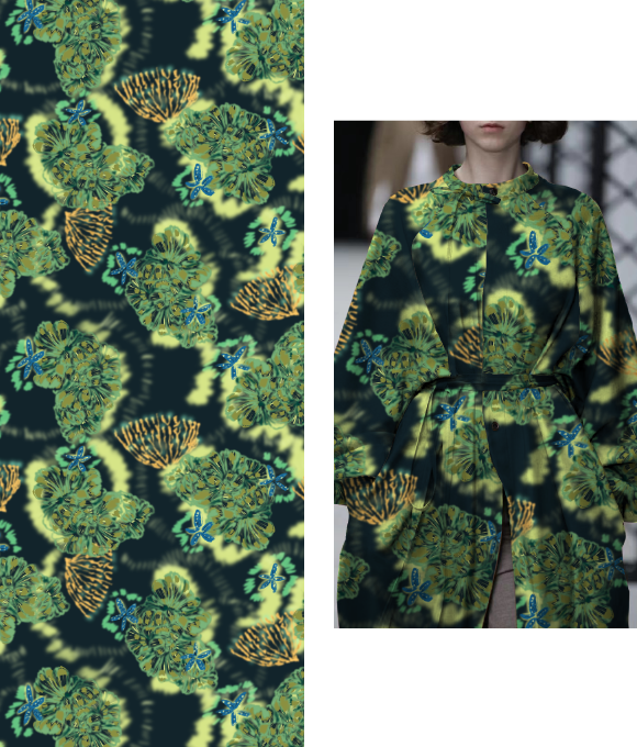 Flores del Océano" en la Serie de Diseños