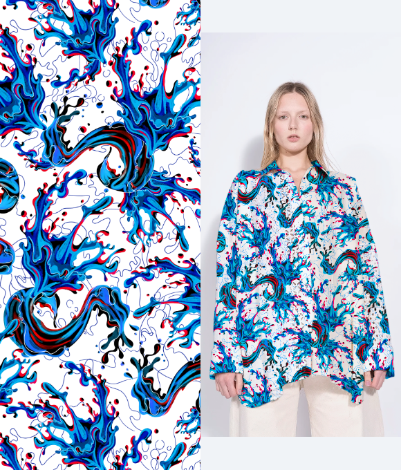 Flores del Océano" en la Serie de Diseños