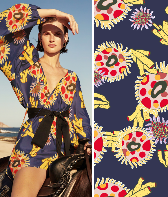 Flores del Océano" en la Serie de Diseños